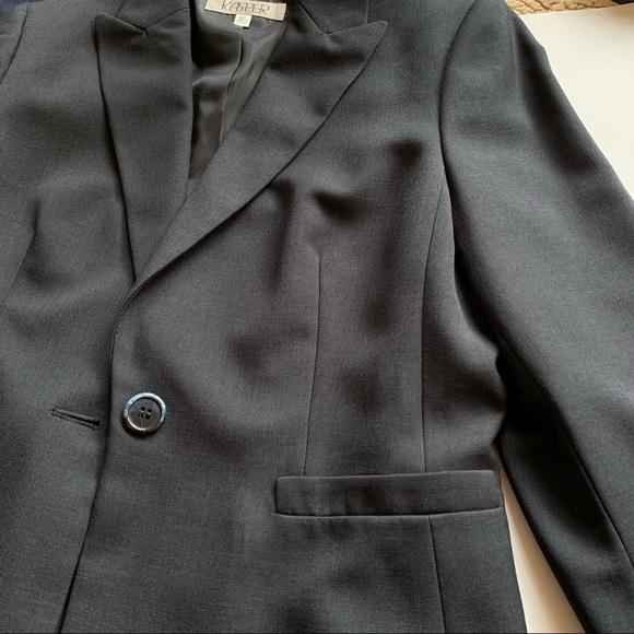 KASPER Navy Blue Pantsuit classic pants blazer jacket fully lined - Picture 7 of 16